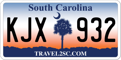 SC license plate KJX932