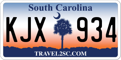 SC license plate KJX934