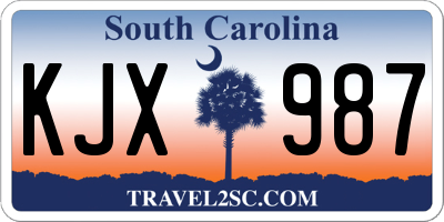 SC license plate KJX987