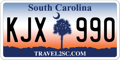 SC license plate KJX990