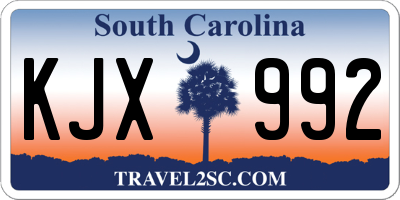 SC license plate KJX992