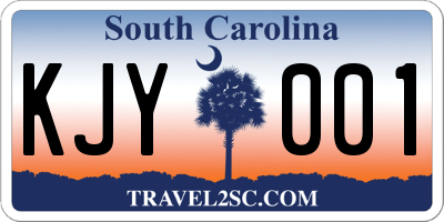 SC license plate KJY001