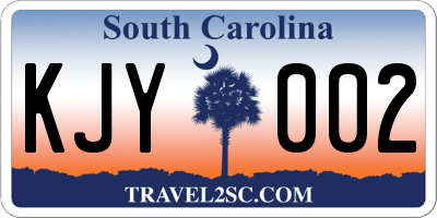 SC license plate KJY002