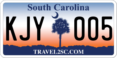 SC license plate KJY005