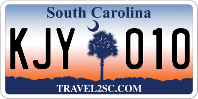 SC license plate KJY010