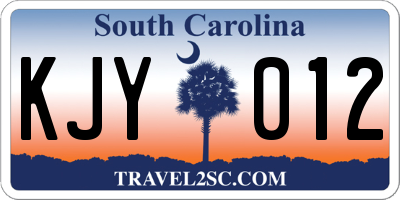 SC license plate KJY012