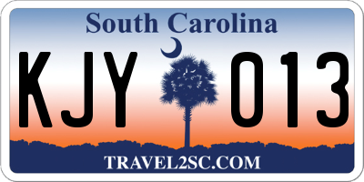 SC license plate KJY013