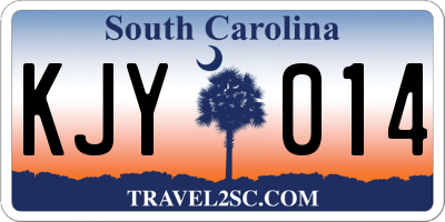 SC license plate KJY014