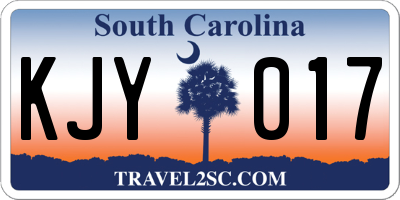 SC license plate KJY017