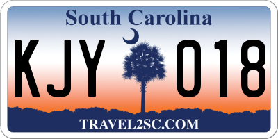 SC license plate KJY018