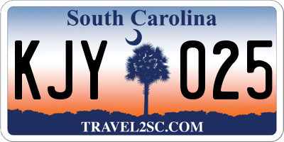 SC license plate KJY025