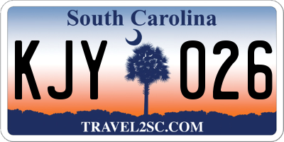 SC license plate KJY026