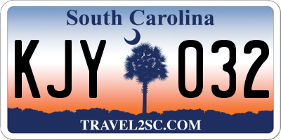 SC license plate KJY032