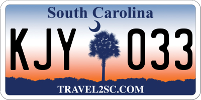SC license plate KJY033