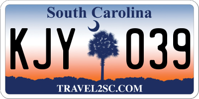 SC license plate KJY039