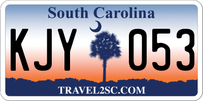 SC license plate KJY053