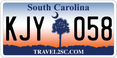 SC license plate KJY058