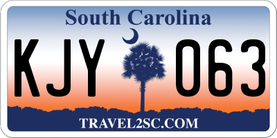 SC license plate KJY063