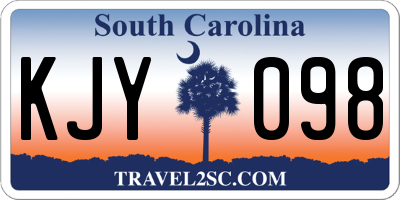 SC license plate KJY098