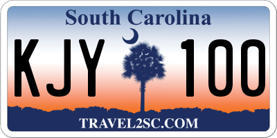 SC license plate KJY100