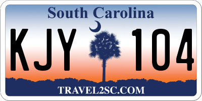 SC license plate KJY104