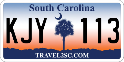 SC license plate KJY113