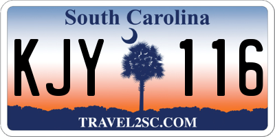 SC license plate KJY116