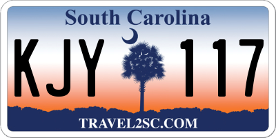 SC license plate KJY117
