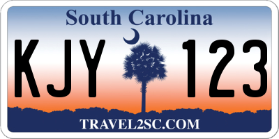 SC license plate KJY123