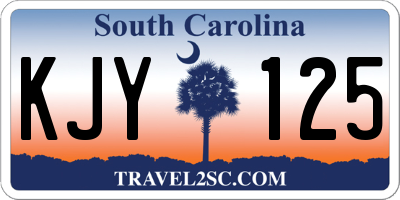 SC license plate KJY125