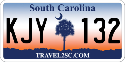 SC license plate KJY132