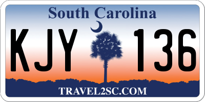 SC license plate KJY136