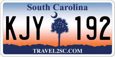 SC license plate KJY192