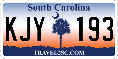 SC license plate KJY193