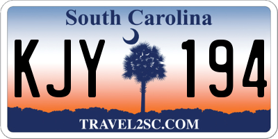 SC license plate KJY194