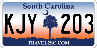SC license plate KJY203