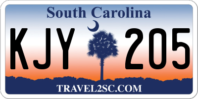 SC license plate KJY205