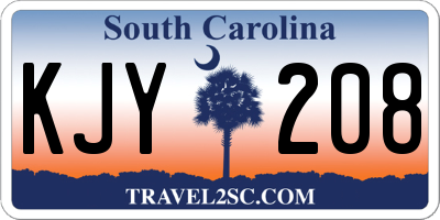 SC license plate KJY208