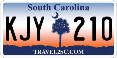 SC license plate KJY210