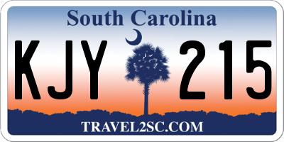 SC license plate KJY215