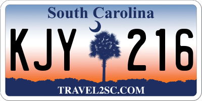 SC license plate KJY216