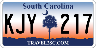 SC license plate KJY217