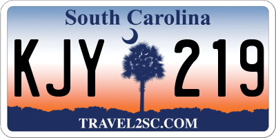 SC license plate KJY219