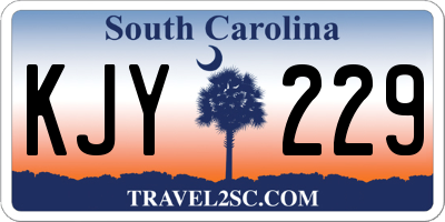 SC license plate KJY229