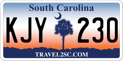 SC license plate KJY230