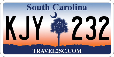 SC license plate KJY232