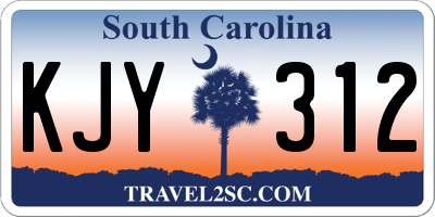 SC license plate KJY312