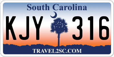 SC license plate KJY316