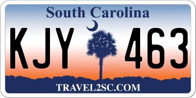 SC license plate KJY463