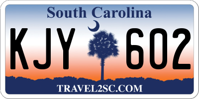 SC license plate KJY602